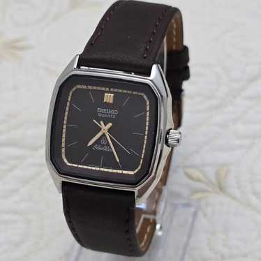 【美品】SEIKO quartz wave clock 80s Men's Vintage Seiko Silver Wave Watch 2628-0060//2 Jewel Cal