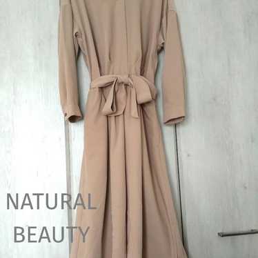 NATURAL BEAUTY BASIC Beige Long Shirt Dress