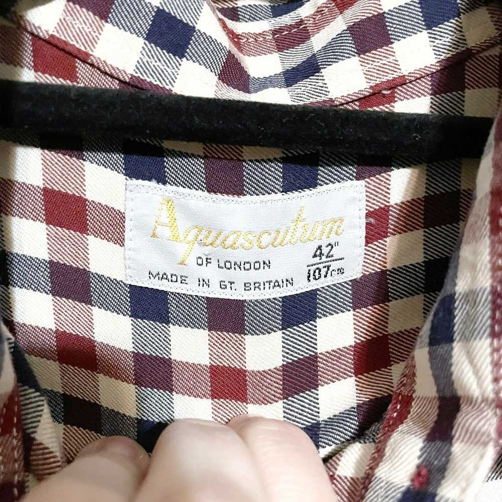 Aquascutum Women Blue Red Check Long Sleeve Butto… - image 3