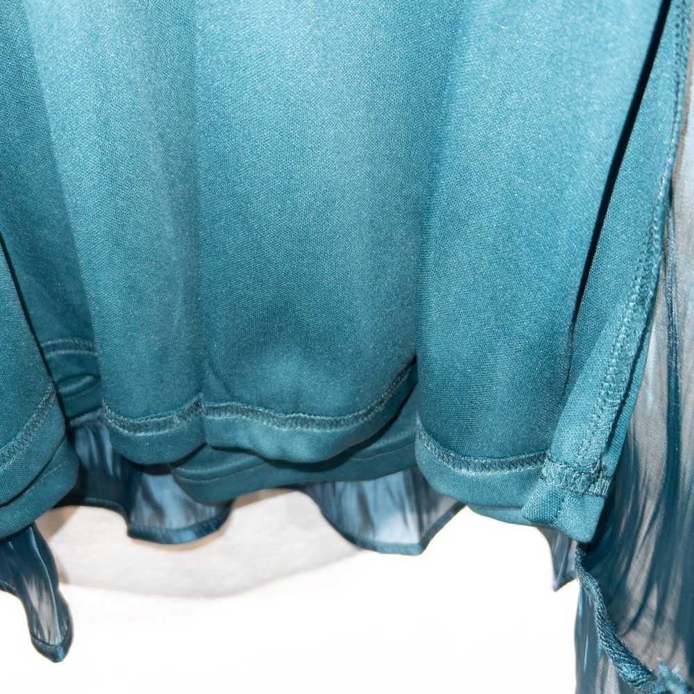 New Umgee Teal Blue Satin Ruffled Dress Size Small - image 6