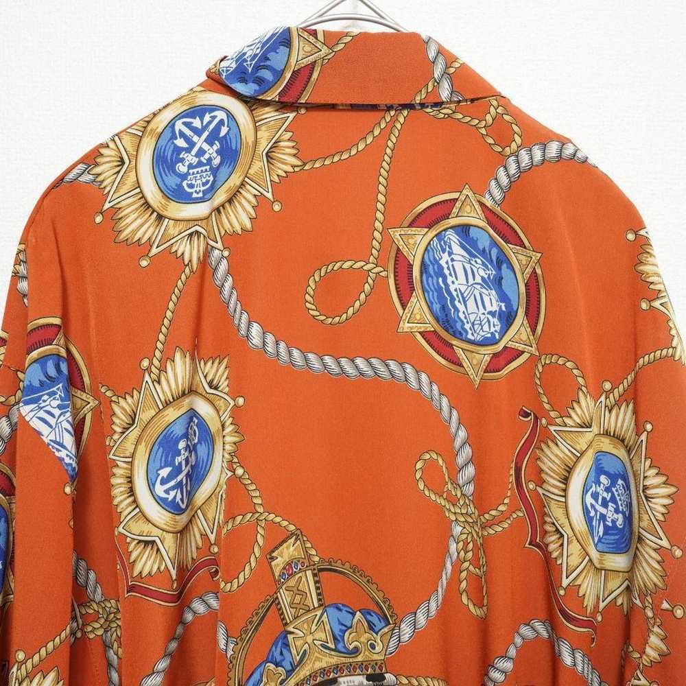 Rare orange art design shirt, Showa retro vintage… - image 12