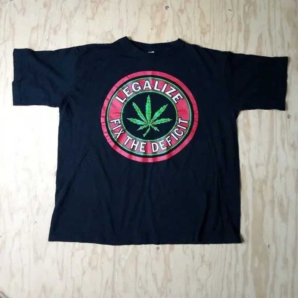 Vintage Legalize Cannabis Weed Fix The Deficit T-… - image 2