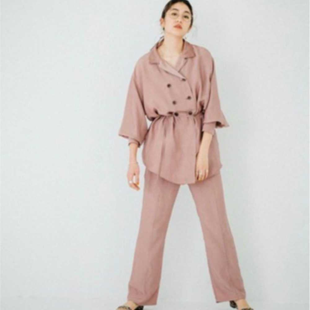 Public Tokyo Back Satin Double Button Shirt Coat - image 2