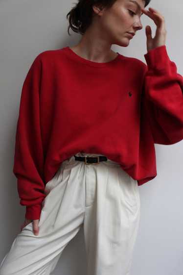 Ralph Lauren Faded Red Embroidered Sweatshirt