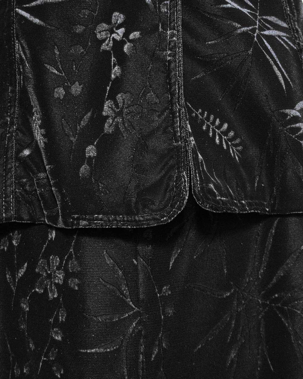 Biba Black Floral Devoree Velvet Jacket and Skirt… - image 5