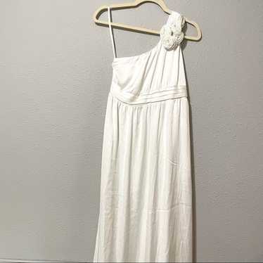 Tevolio Cream Satin One Shoulder Maxi Formal Dres… - image 1