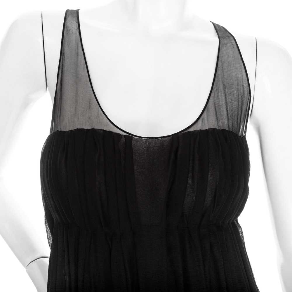 Vintage Black Silk Chiffon Sleeveless Dress and S… - image 10