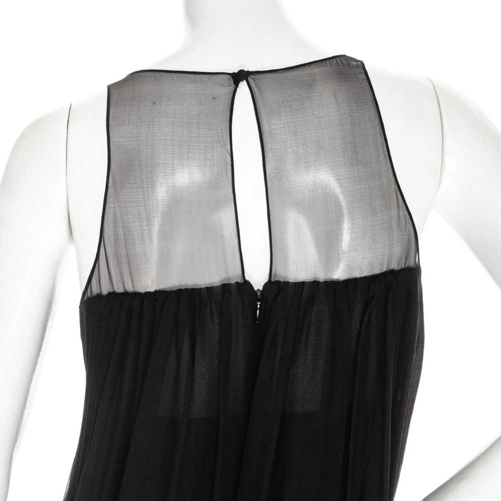 Vintage Black Silk Chiffon Sleeveless Dress and S… - image 12