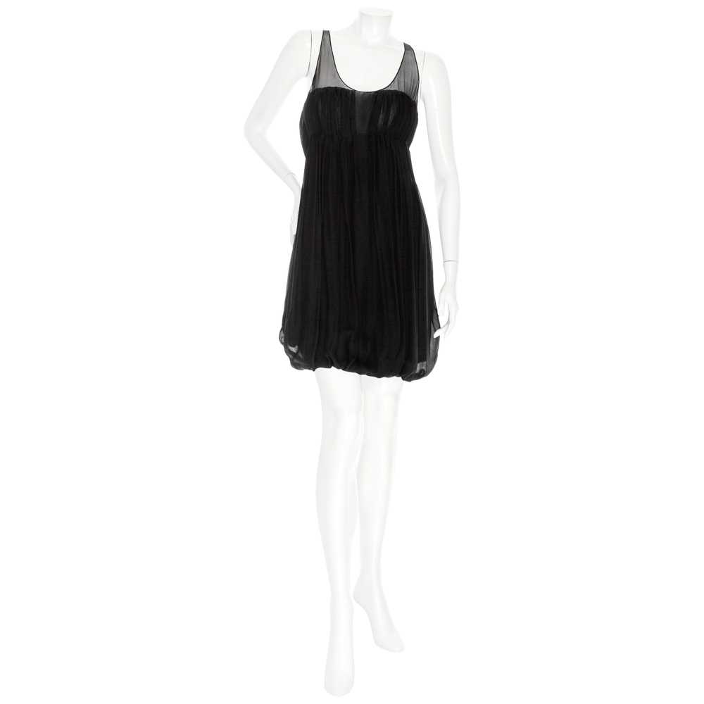 Vintage Black Silk Chiffon Sleeveless Dress and S… - image 5