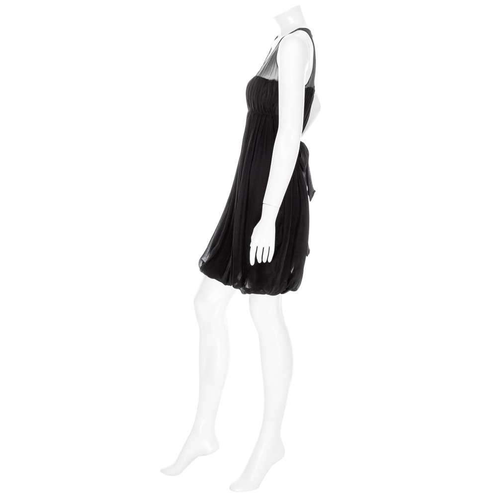 Vintage Black Silk Chiffon Sleeveless Dress and S… - image 7