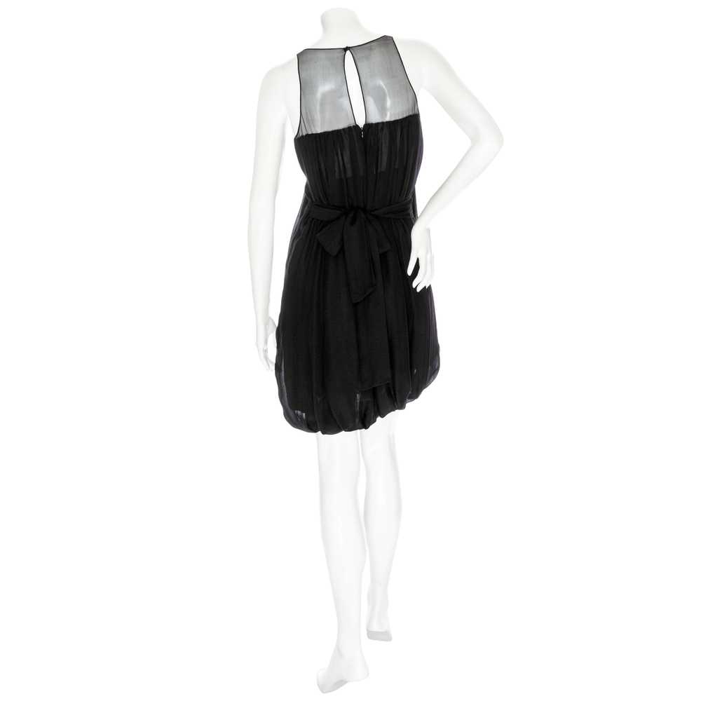 Vintage Black Silk Chiffon Sleeveless Dress and S… - image 9