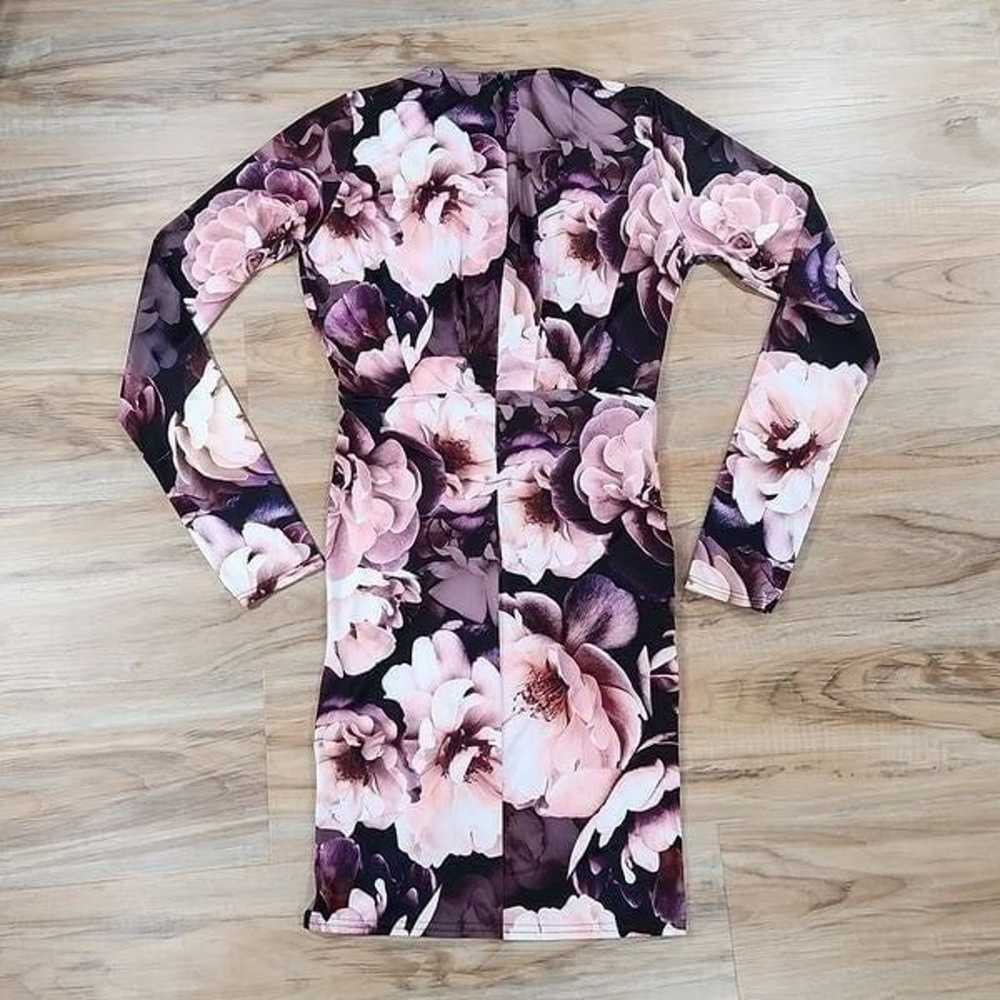 Missguided Purple Floral Faux Wrap Around Mini Dr… - image 3