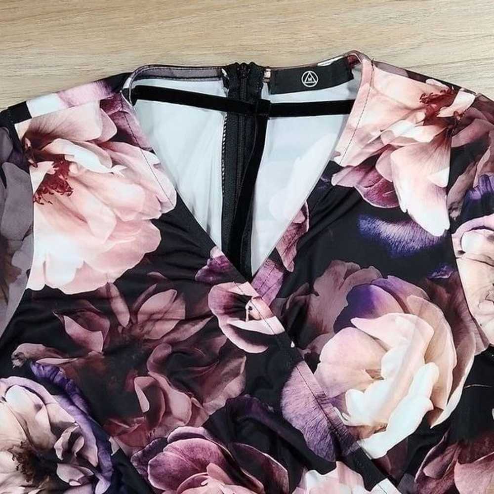 Missguided Purple Floral Faux Wrap Around Mini Dr… - image 4