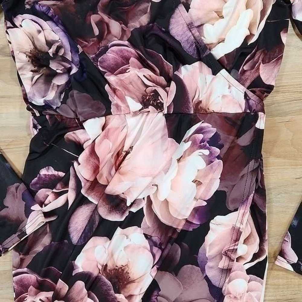 Missguided Purple Floral Faux Wrap Around Mini Dr… - image 6