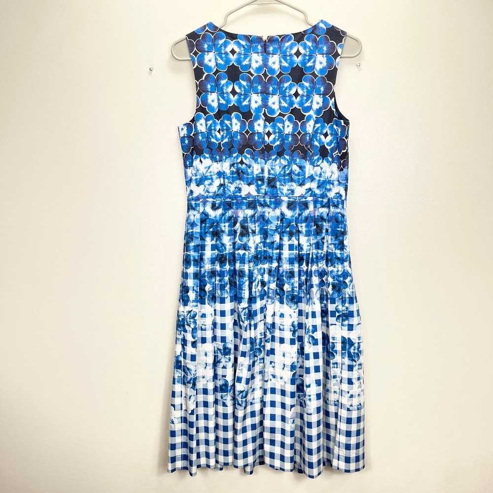 Talbots Blue Floral Gingham Sleeveless Fit Flare … - image 7