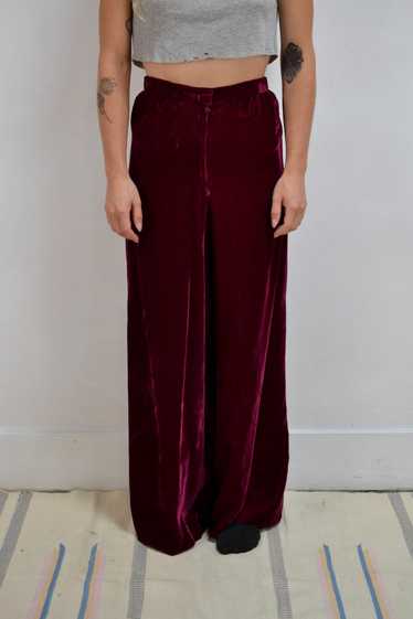 Magenta Velvet Trousers