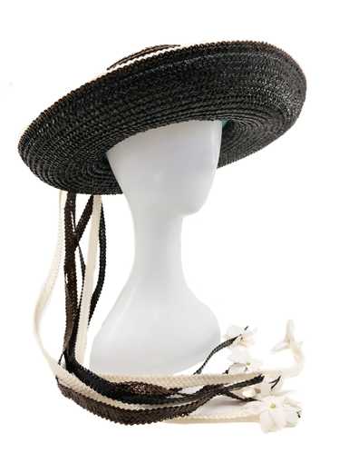 1960s Yves Saint Laurent Raffia Tassel Hat