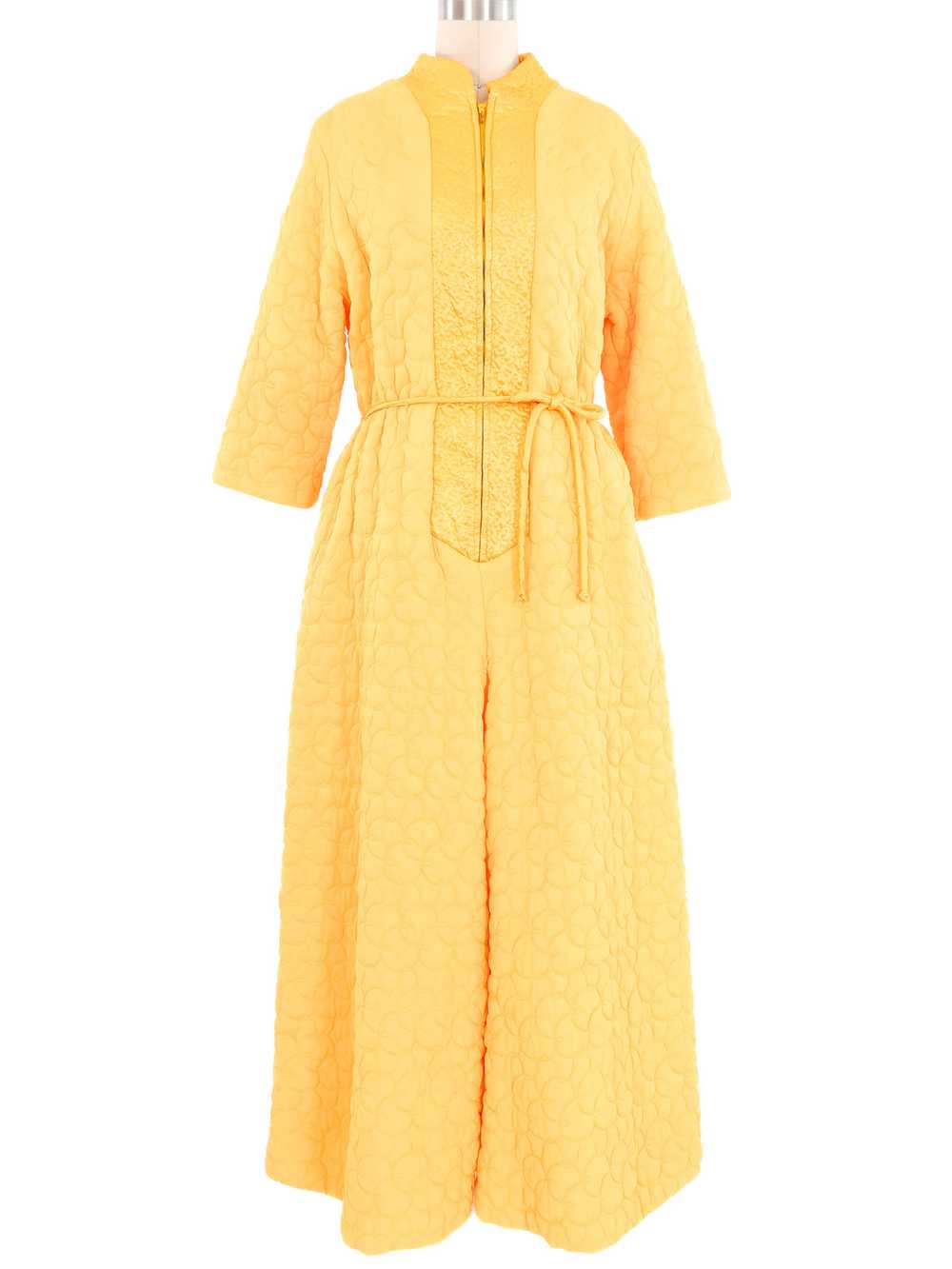 1970s Marigold Quilted Hostess Jumpsuit - image 1