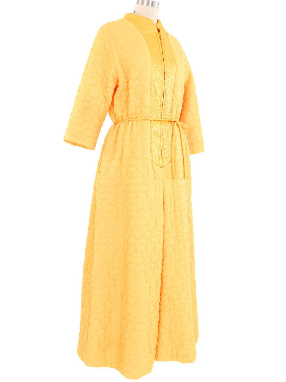 1970s Marigold Quilted Hostess Jumpsuit - image 3