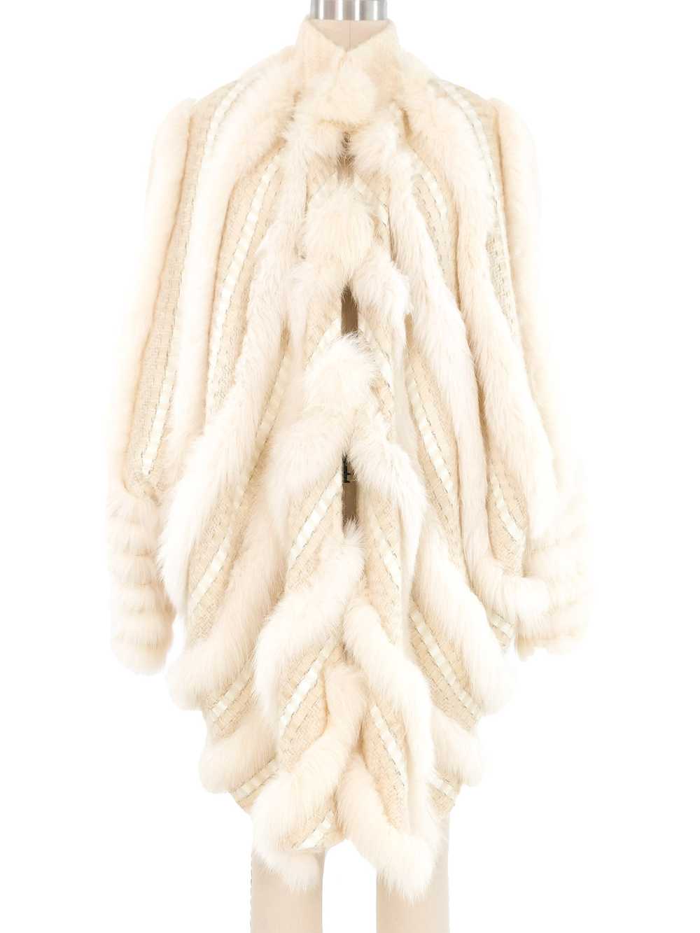 1980s Ivory Fur Knit Cocoon Coat - image 3