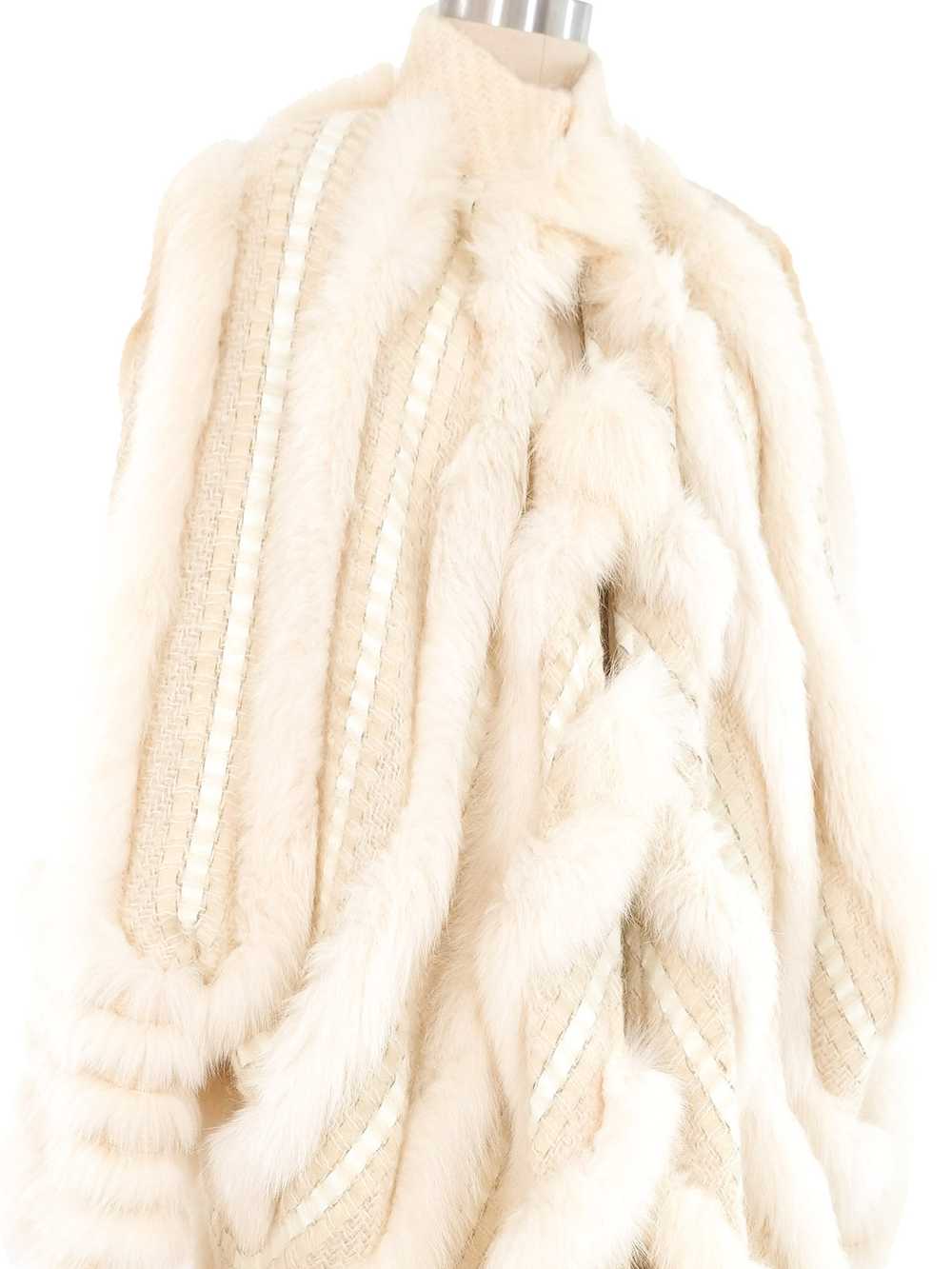 1980s Ivory Fur Knit Cocoon Coat - image 4