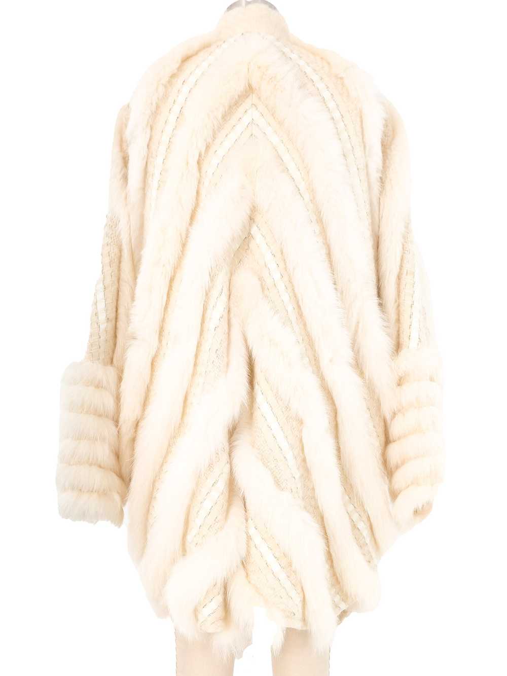 1980s Ivory Fur Knit Cocoon Coat - image 6