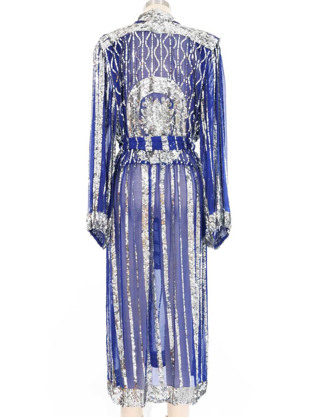 Royal Blue Sequin Embellished Chiffon Dress - image 4