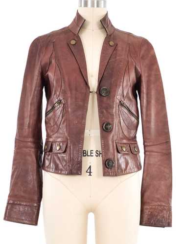 Chloe Leather Applique Utility Jacket