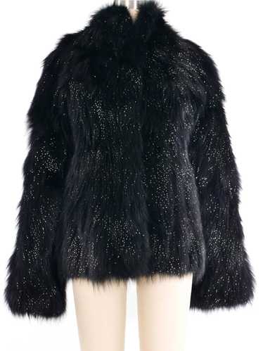 Escada Metallic Black Fur Jacket