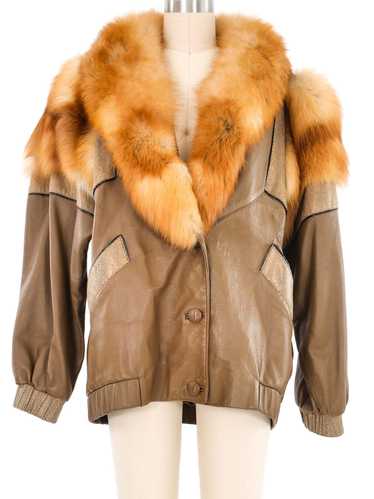 Marvin Richards Fur Trimmed Leather Coat