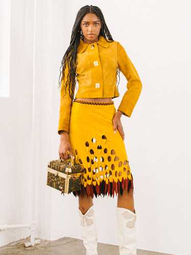 Laser Cut Suede Skirt