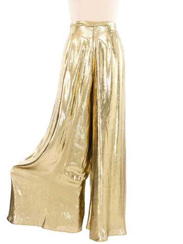 Gold Lame Wide Leg Pants