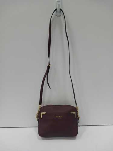 Calvin Klein Maroon Leather Crossbody Bag