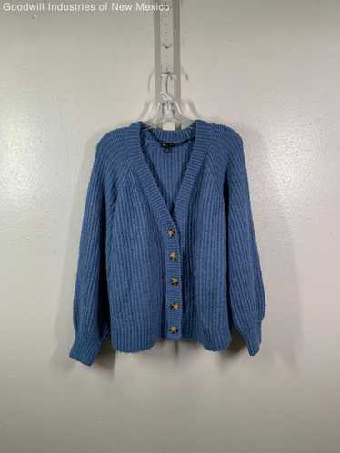 Torrid Womens Blue Knitted Long Sleeve Button Fron