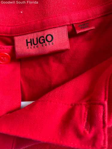 Hugo Boss Mens Red Short Sleeve Collared Polo Shir