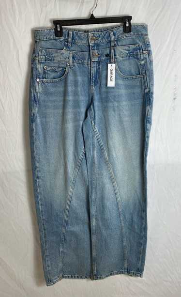 NWT Garage Womens Blue High-Rise Pockets Denim Str