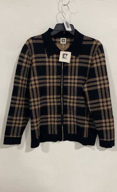 NWT Anne Klein Womens Multicolor Plaid Long Sleeve