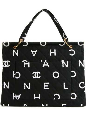 CHANEL Pre-Owned quilted logo tote - Black