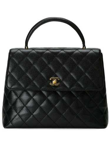 CHANEL Pre-Owned quilted logo tote - Black