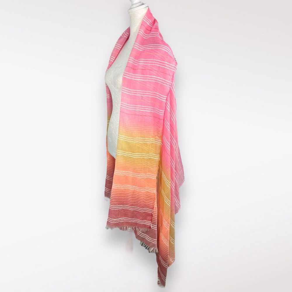 Designer 2 Chic Oversized Scarf Striped Pink Yell… - image 4