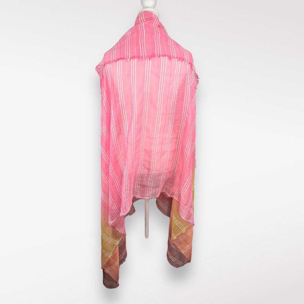 Designer 2 Chic Oversized Scarf Striped Pink Yell… - image 5