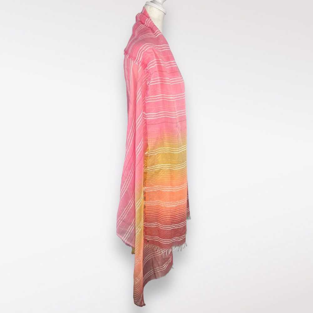 Designer 2 Chic Oversized Scarf Striped Pink Yell… - image 6