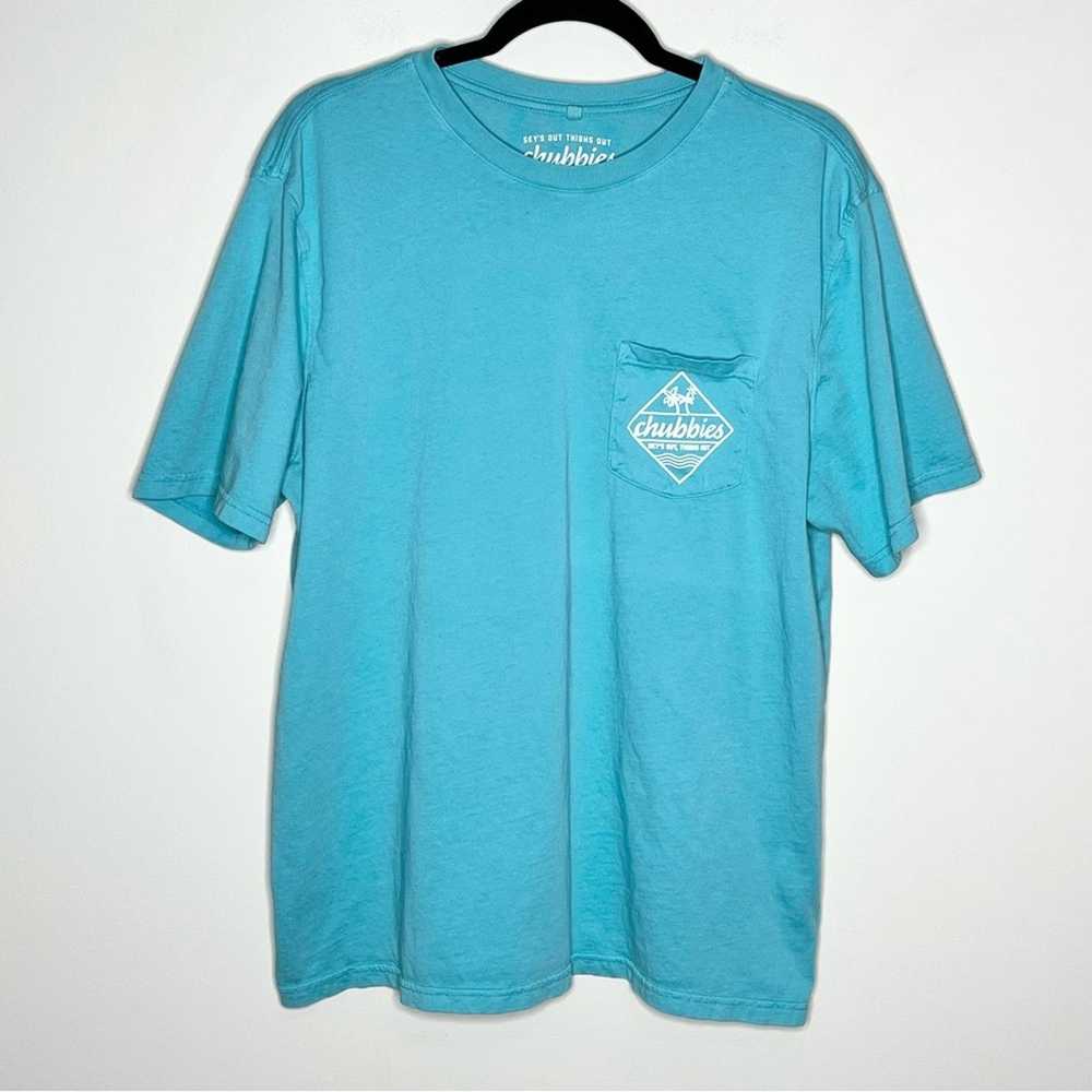 Chubbies CHUBBIES Turquoise Palm Graphic Pocket T… - image 2