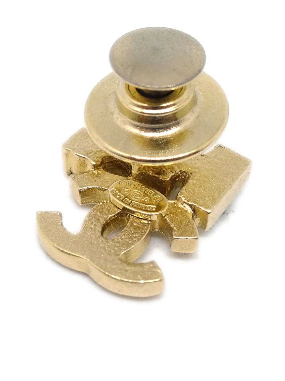 CHANEL Pre-Owned 2010 CC brooch - Gold - image 4