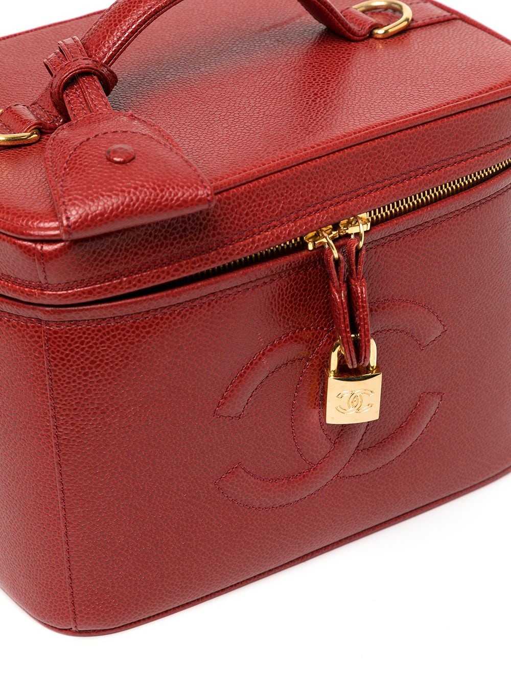 CHANEL Pre-Owned 1998 CC Vanity 2way bag - Red - image 4