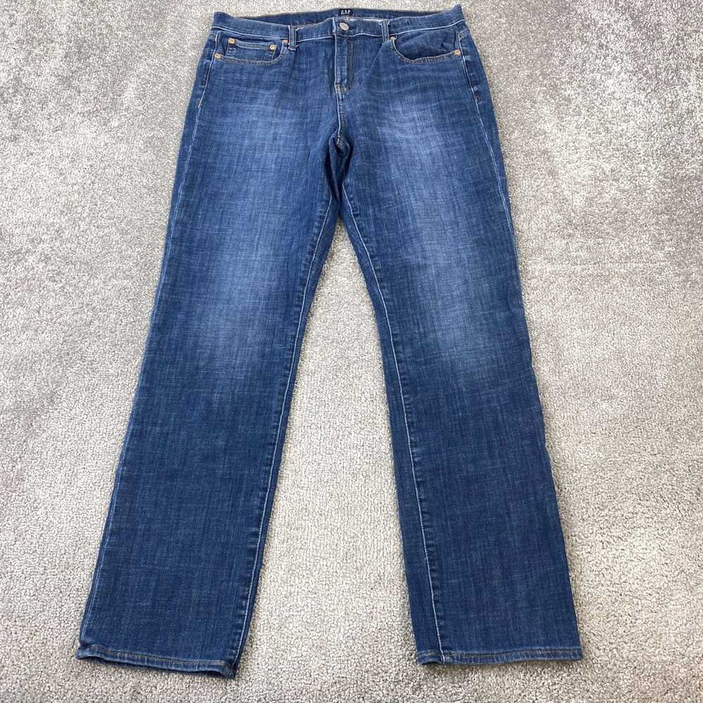 Gap High Rise Five Pocket Blue Straight Cut Class… - image 1