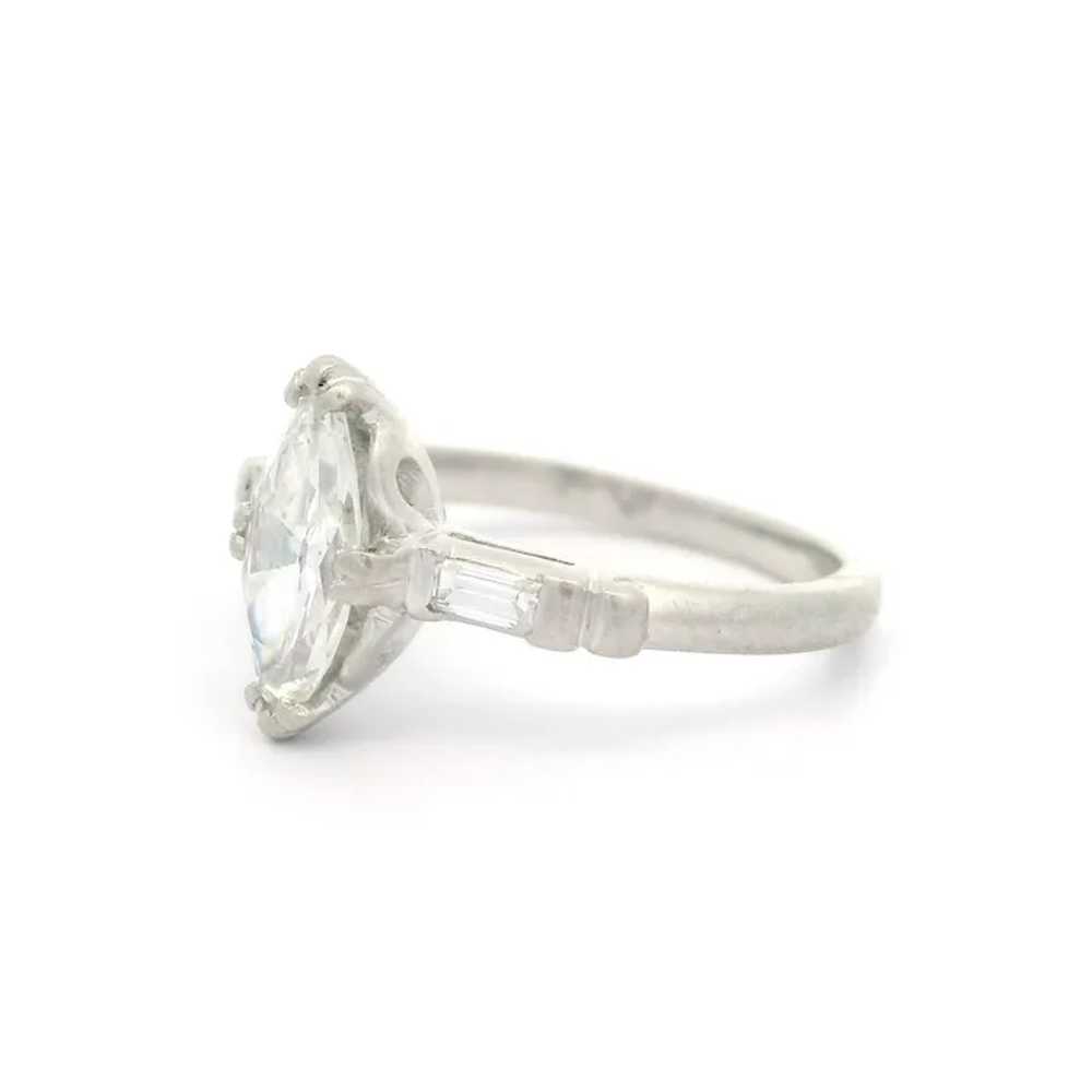 Vintage Platinum Old Cut Marquise & Baguette Diam… - image 5