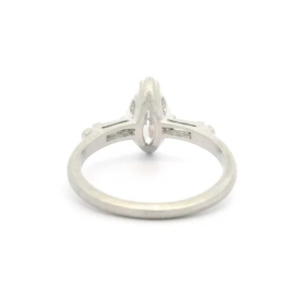 Vintage Platinum Old Cut Marquise & Baguette Diam… - image 7