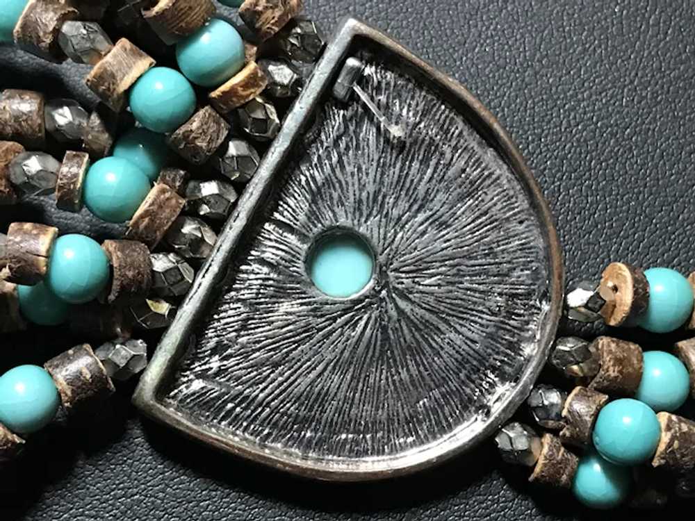 Fabulous Nine Strand Aqua Necklace - image 3