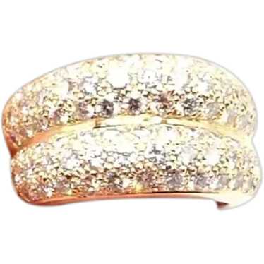 Authentic! Cartier 18k Yellow Gold Double Pave Dia